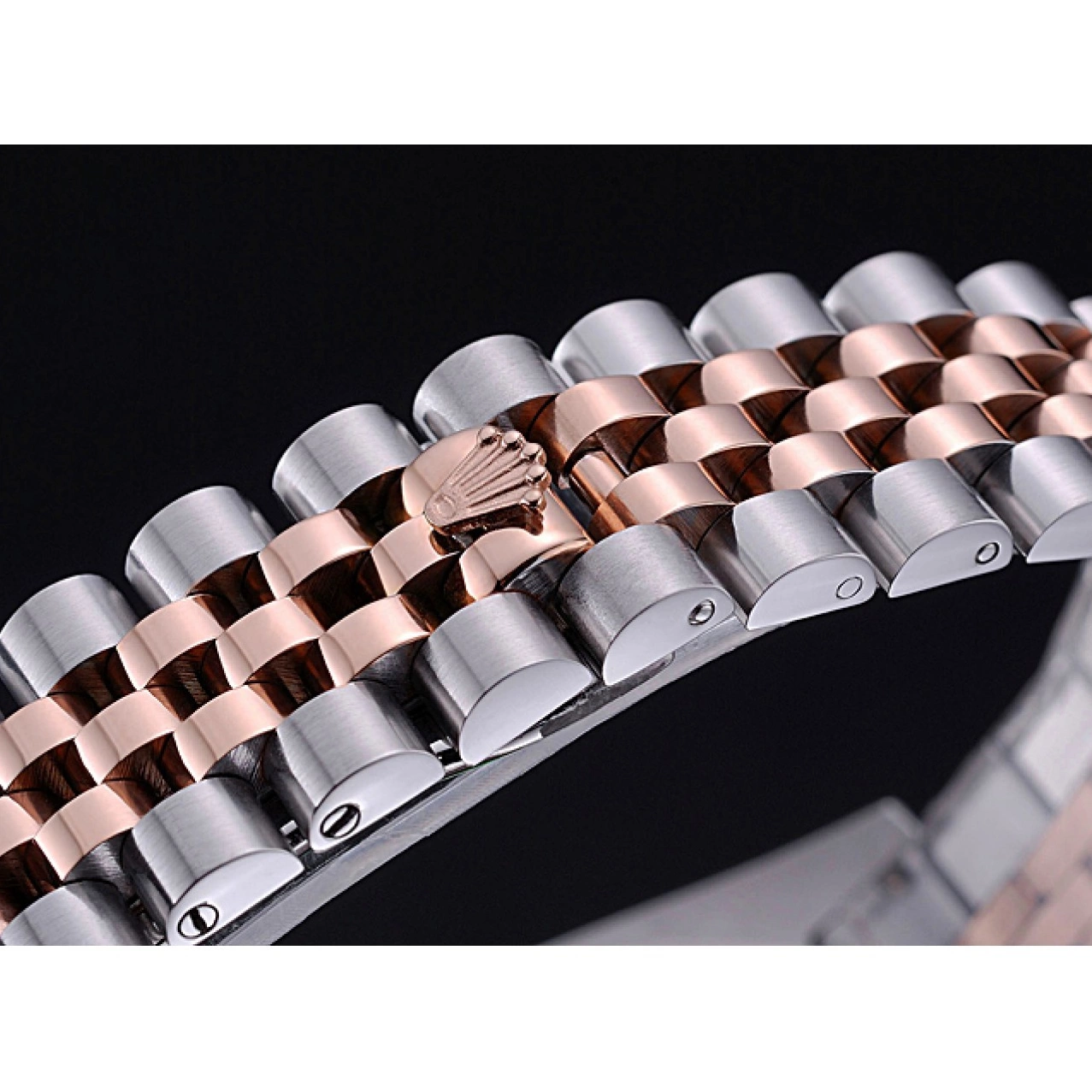 Aaa replica watch Dial Black and Gold Stainless Steel 622545 DateJust Bracelet Rolex 0802
